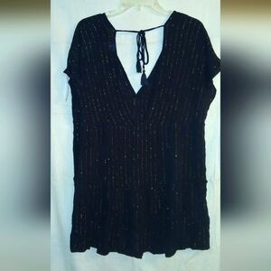 NWT Xhilaration Swimsuit Cover Up, Black with Gold Stripes